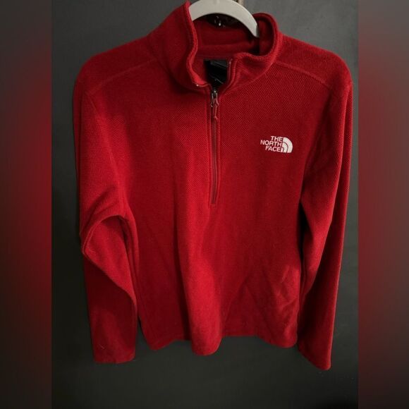 The Northface Men's Quarter Zip Pullover Fleece Size Small Red - Picture 4 of 6